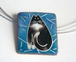 cat enamel necklace