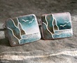 seascape enamel cufflinks