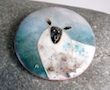 sheep enamel brooch